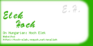 elek hoch business card